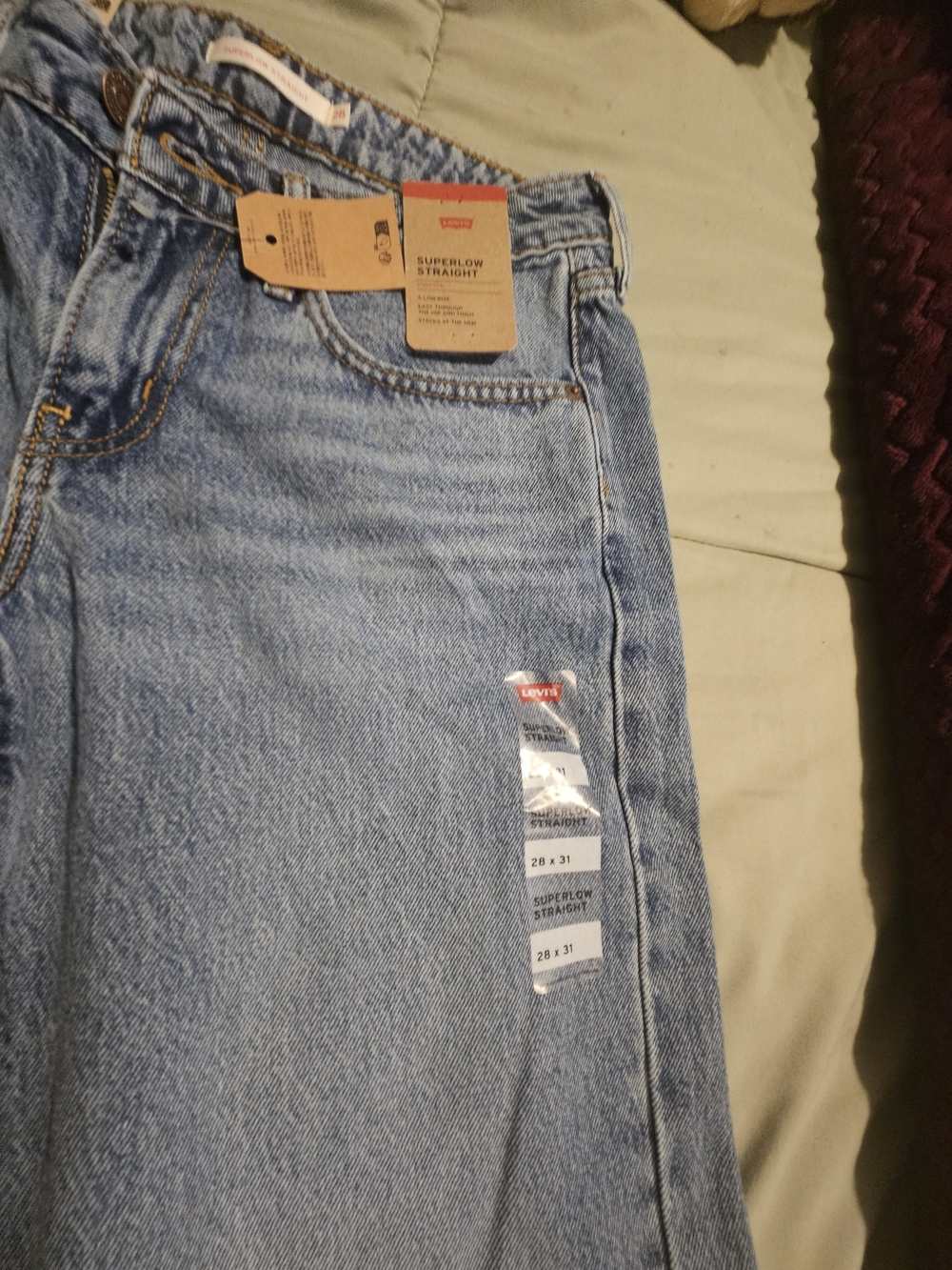Levi's Women's Light Blue Superlow Straight Jeans